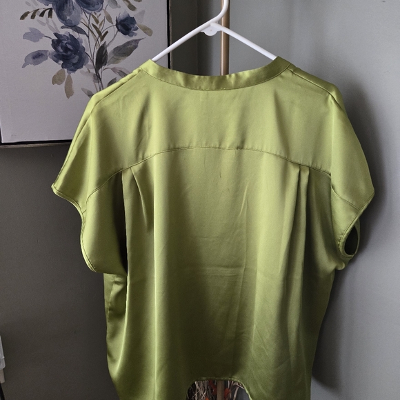 Nicole Miller Blouse sz XXL Olive green - Picture 5 of 7